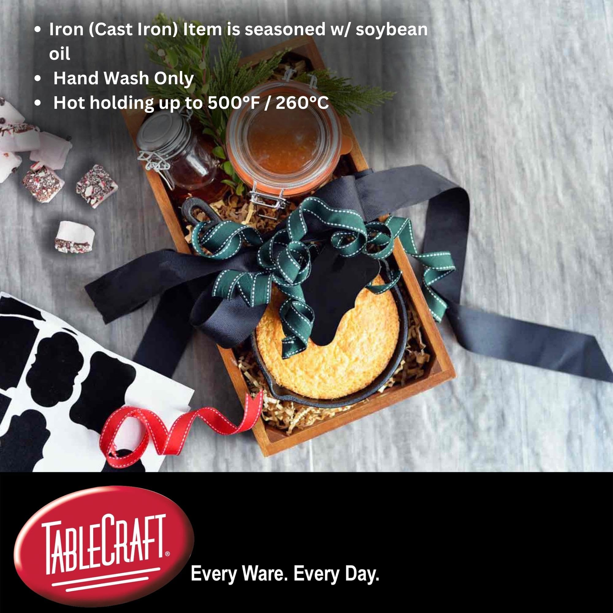 Tablecraft Products Cw30124 Cast Iron Mini Round Skillet 5?'' Dia (10?'' With Handle) X 1'' D, 1.25'' Height, 3.125'' Width, 10.